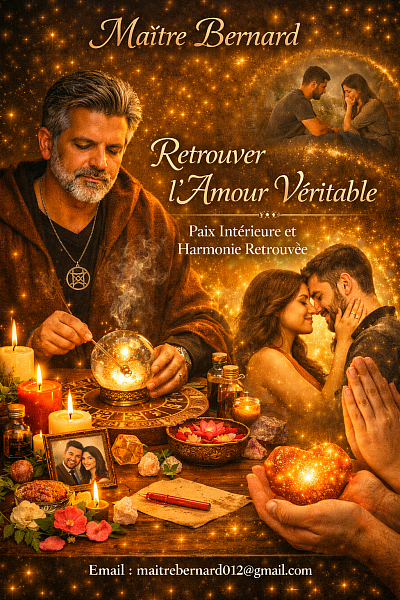 Retrouvez l’amour véritable grâce à l’accompagnement spirituel de Maître Bernard, expert en équilibre affectif.