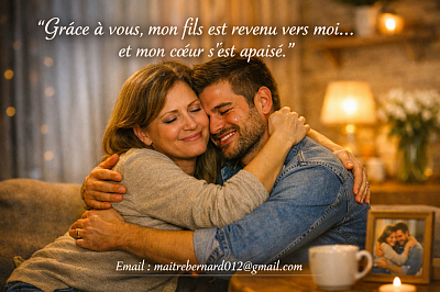 Témoignage sincère d’une mère ayant retrouvé le lien avec son fils grâce au retour d’affection immédiat du Maître Bernard. Résultat rapide, rituel puissant et accompagnement sérieux.